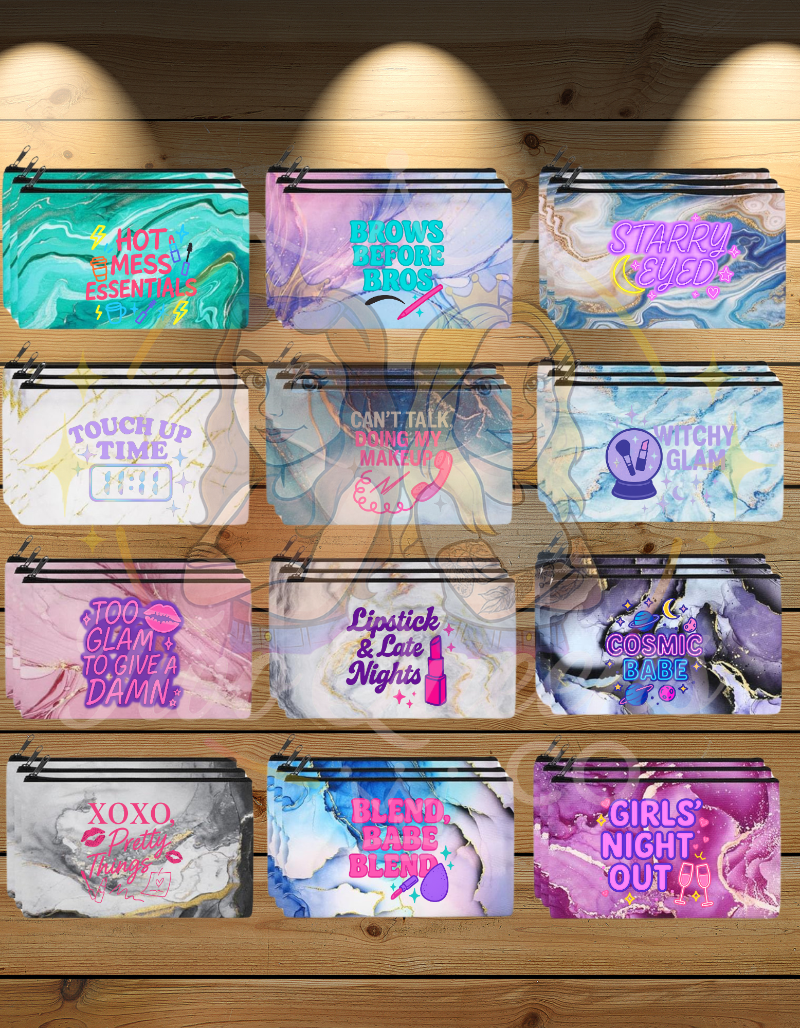 Makeup Mood Zipper Pouch Collection – 12 Trendy Designs